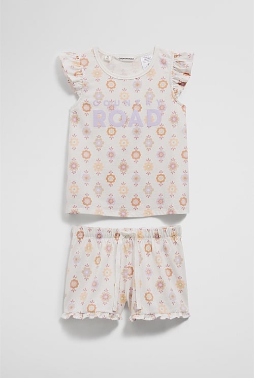 Organically Grown Cotton Logo Floral Pyjama Set