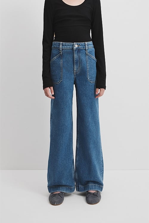 Teen High Rise Wide Jean