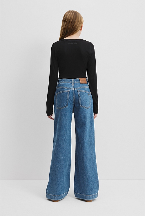 Teen High Rise Wide Jean