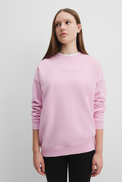 Teen Recycled Cotton Blend Longline Logo Sweat