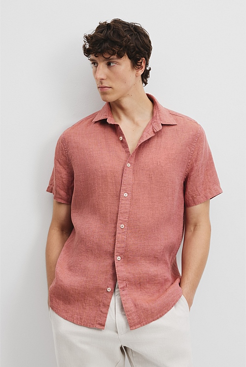 Regular Fit Organically Grown Linen Short Sleeve Shirt