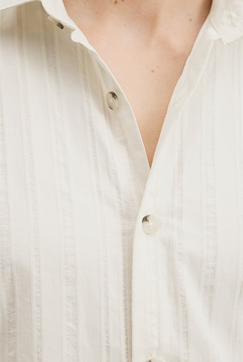 Relaxed Fit Textured Cotton Shirt