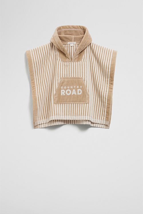 Verified Australian Cotton Logo Stripe Poncho