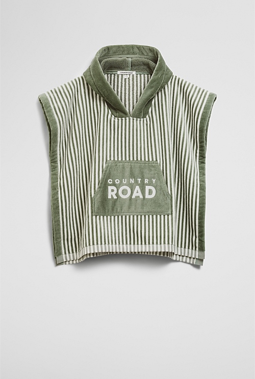 Verified Australian Cotton Logo Stripe Poncho