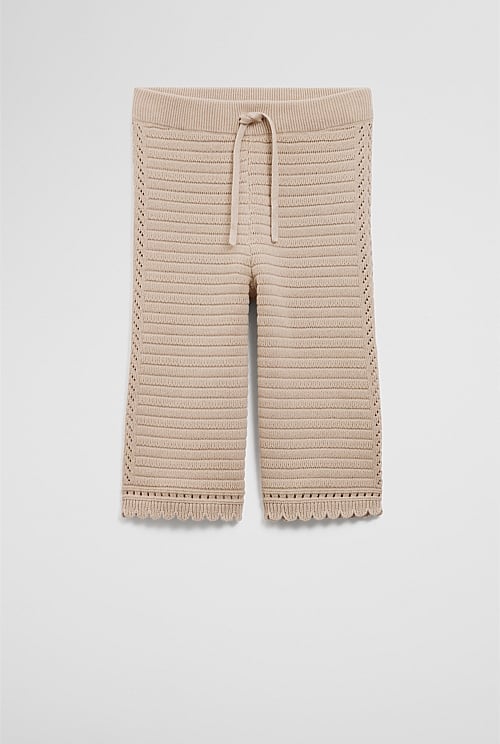 Organically Grown Cotton Pointelle Knit Pant