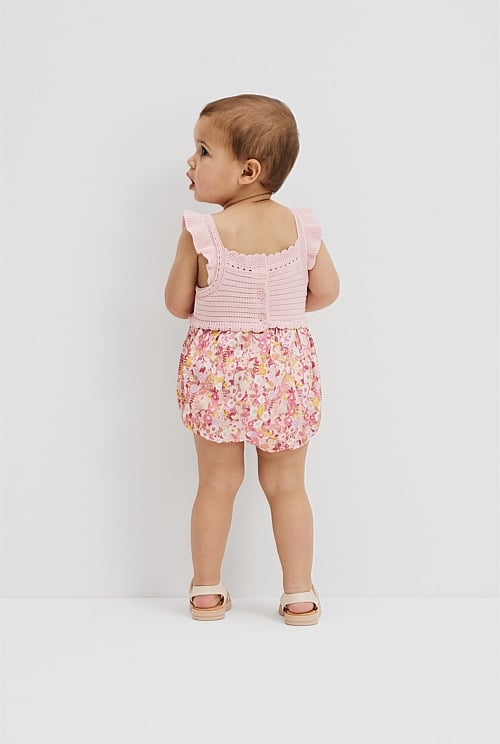 Organically Grown Cotton Garden Frill Romper