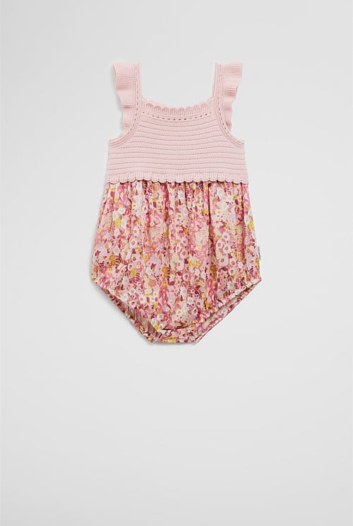 Organically Grown Cotton Garden Frill Romper