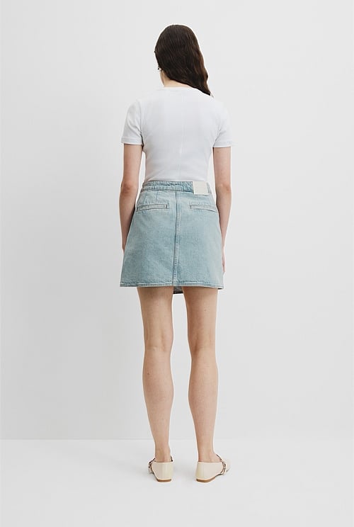 Denim Wrap Mini Skirt