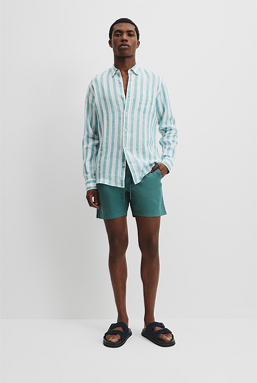 Regular Fit Organically Grown Linen Stripe Shirt