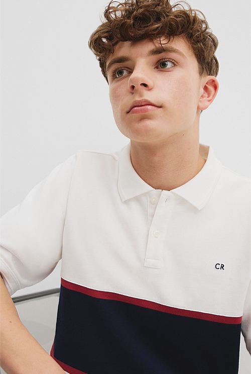 Teen Organically Grown Cotton Stripe Polo Shirt