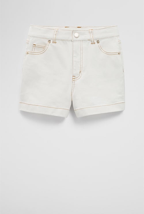 High Rise Denim Short