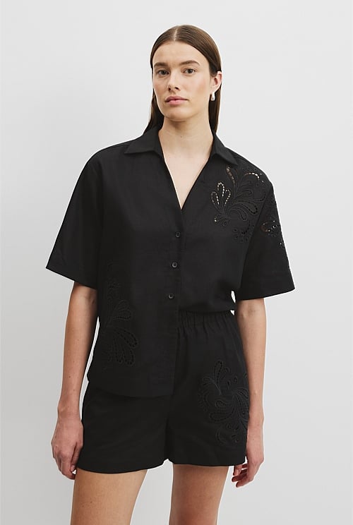 Broderie Short Sleeve Shirt