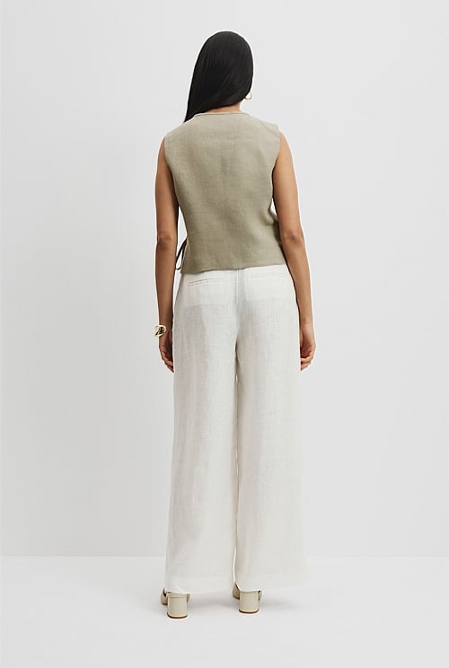 Organically Grown Linen Wrap Vest Top