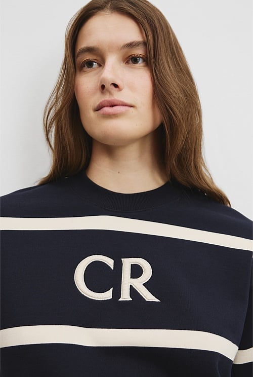 Australian Cotton CR Logo Stripe Sweat