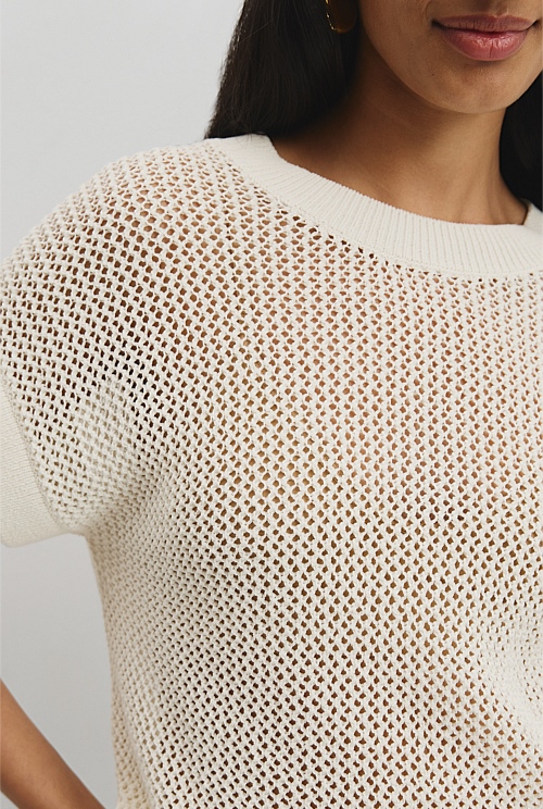 Crochet Knit T-Shirt