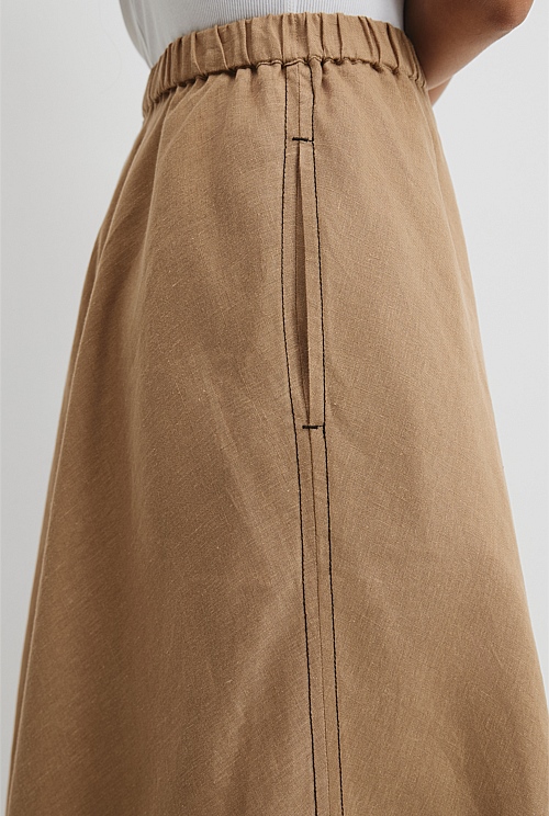 Organically Grown Linen Pull-On Skirt