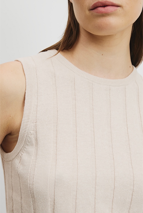 Organically Grown Cotton Linen Tank