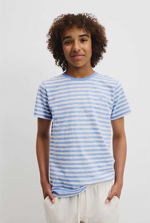 Teen Recycled Cotton Blend Stripe T-Shirt