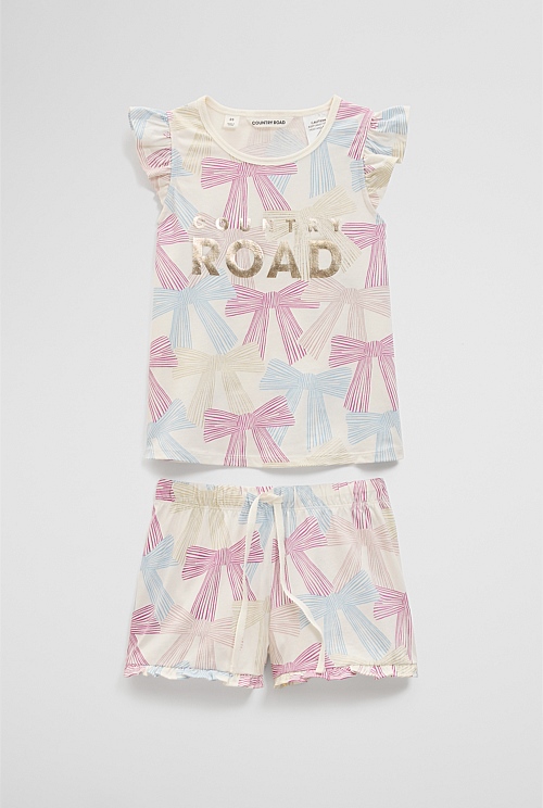 Organically Grown Cotton Logo Bow Pyjama Set