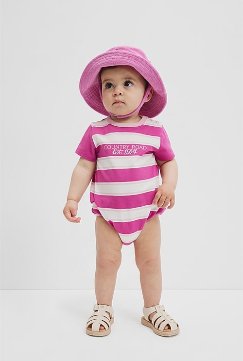 Organically Grown Cotton CR Est. 1974 Stripe Bodysuit