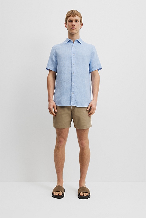 Regular Fit Organically Grown Linen Short Sleeve Shirt