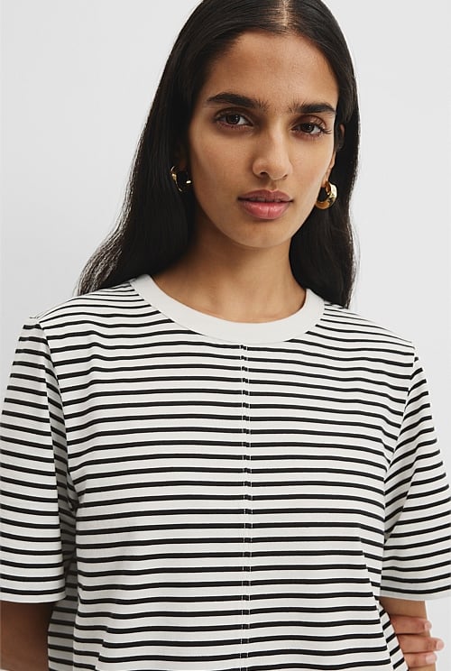 Australian Cotton Stripe T-Shirt Dress