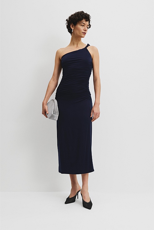 Cupro One Shoulder Dress