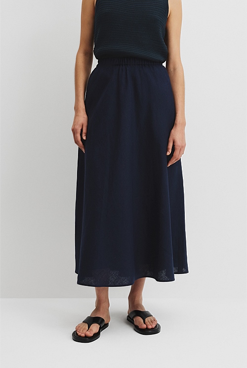 Organically Grown Linen Pull-On Skirt