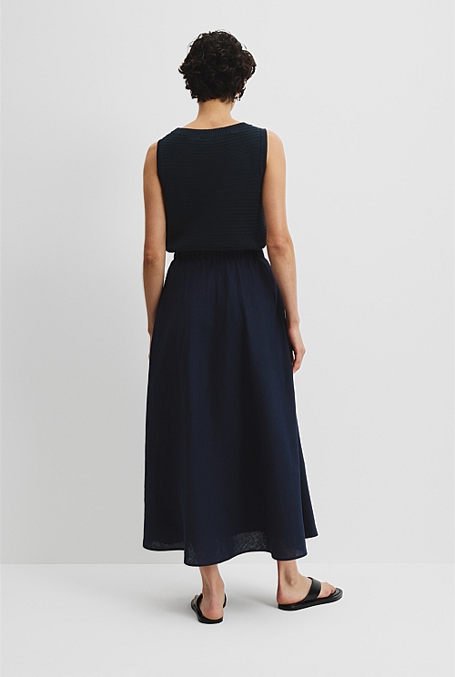 Organically Grown Linen Pull-On Skirt