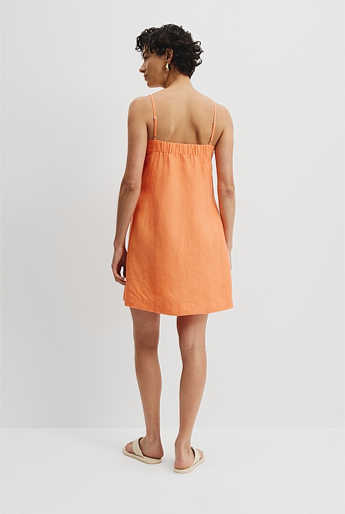 Organically Grown Cotton Linen Shift Mini Dress