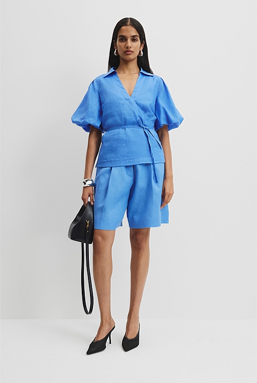 Wrap Ramie Blouse