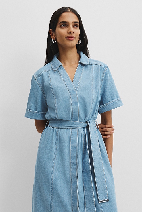 Chambray Midi Dress