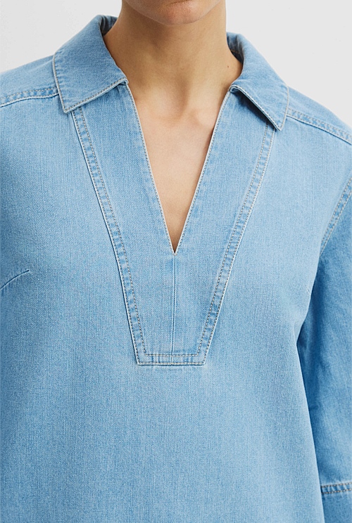 Chambray Popover Dress