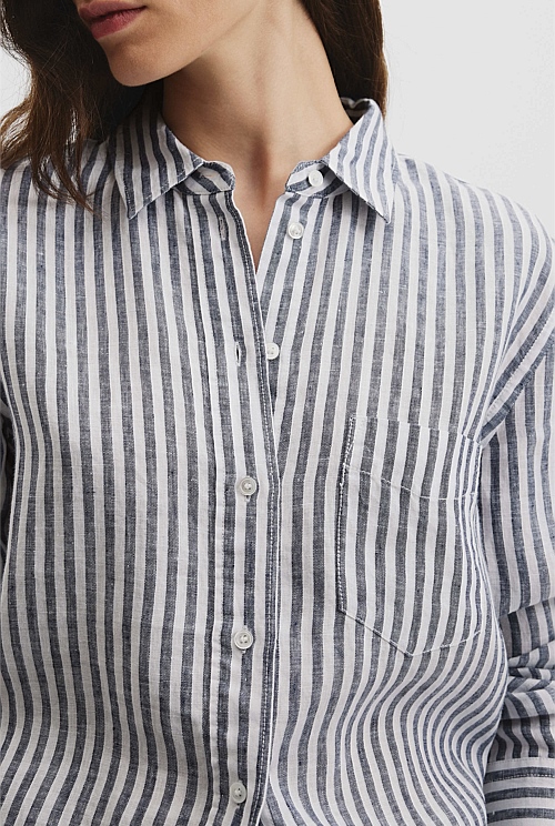 Organically Grown Linen Stripe Shirt