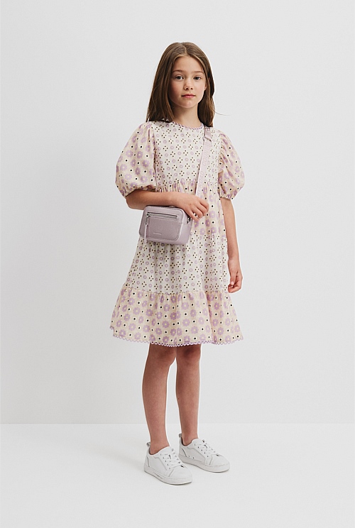 Organically Grown Cotton Geometric Splice Dress