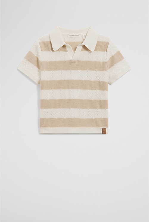 Organically Grown Cotton Wavy Knit Polo