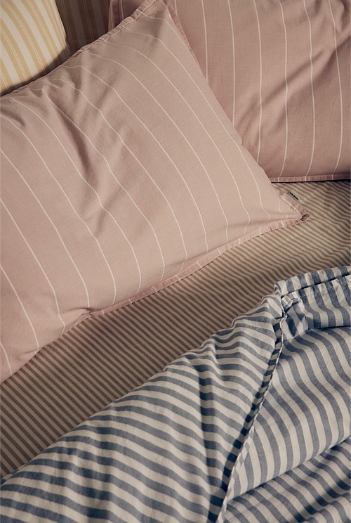 Brae Australian Cotton Stripe Queen Quilt Cover