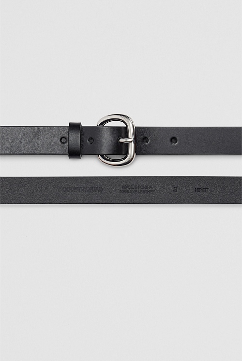 Skinny Solid Buckle Belt