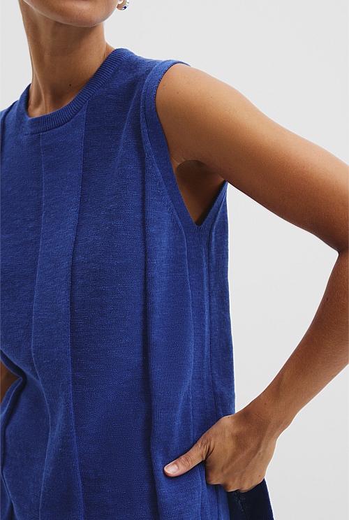 Organically Grown Cotton Linen Crew Tank