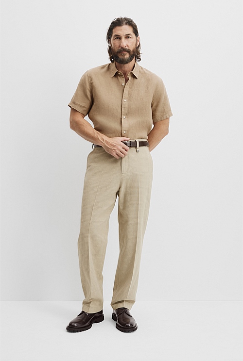 Regular Fit Organically Grown Linen Short Sleeve Shirt