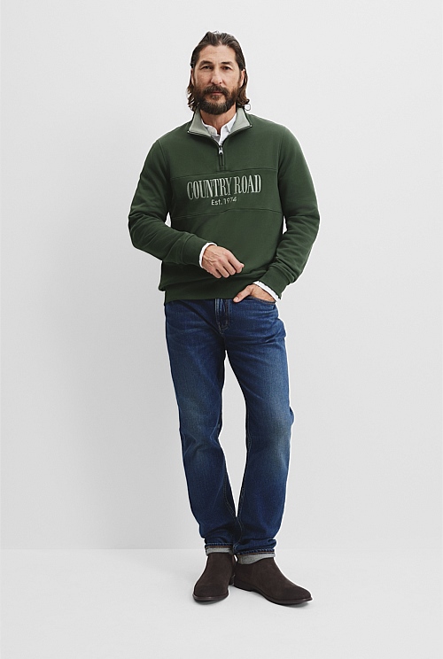 Verified Australian Cotton Half Zip Heritage Sweat