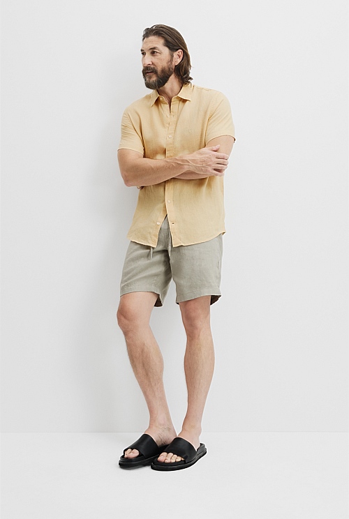 Regular Fit Organically Grown Linen Short Sleeve Shirt