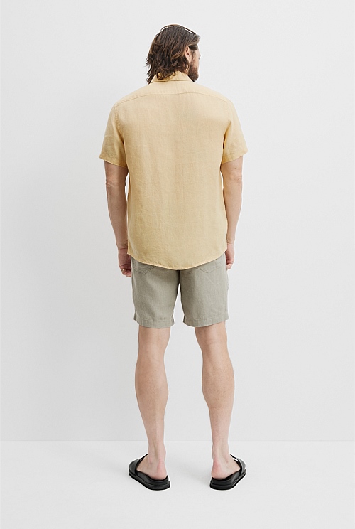 Regular Fit Organically Grown Linen Short Sleeve Shirt