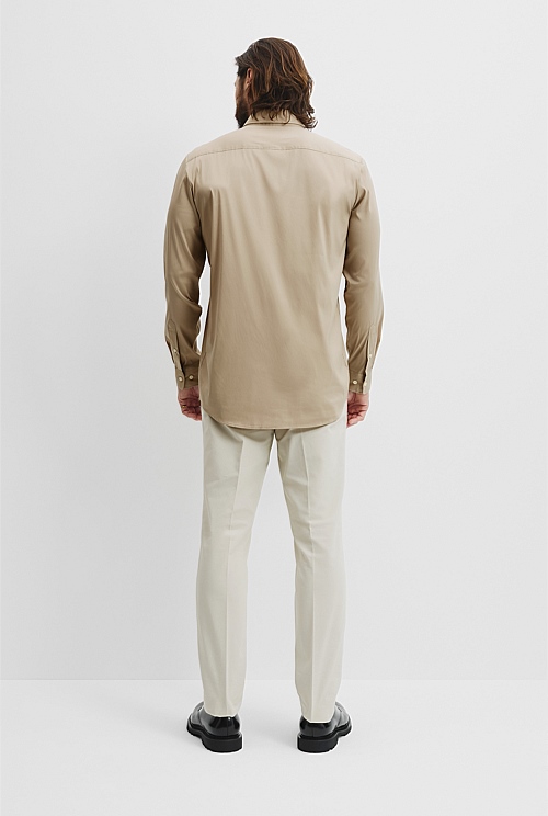 Tailored Fit Cotton Blend Stretch Shirt