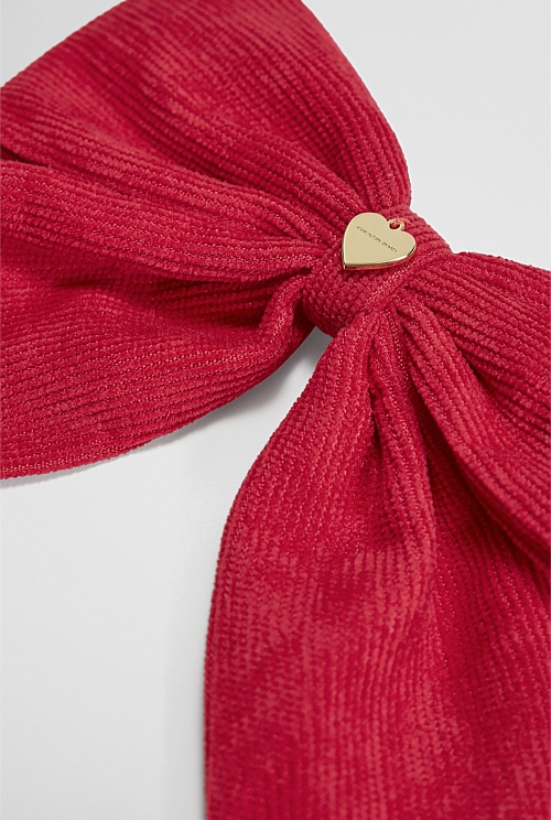 Corduroy Bow Clip