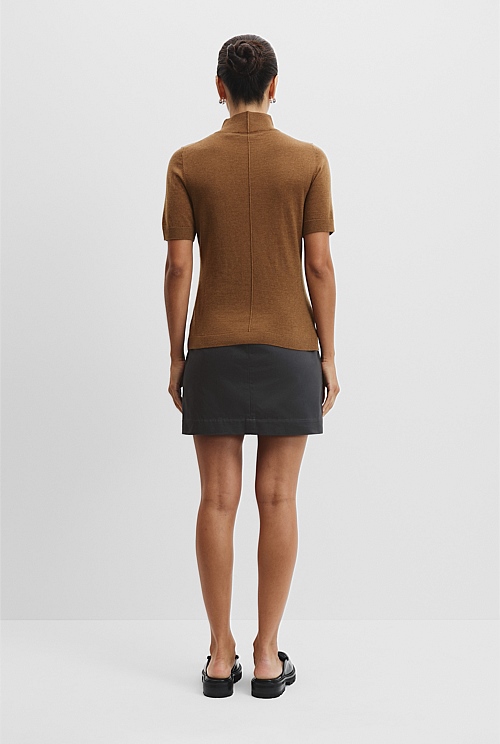 Australian Merino Wool Silk Short Sleeve Knit