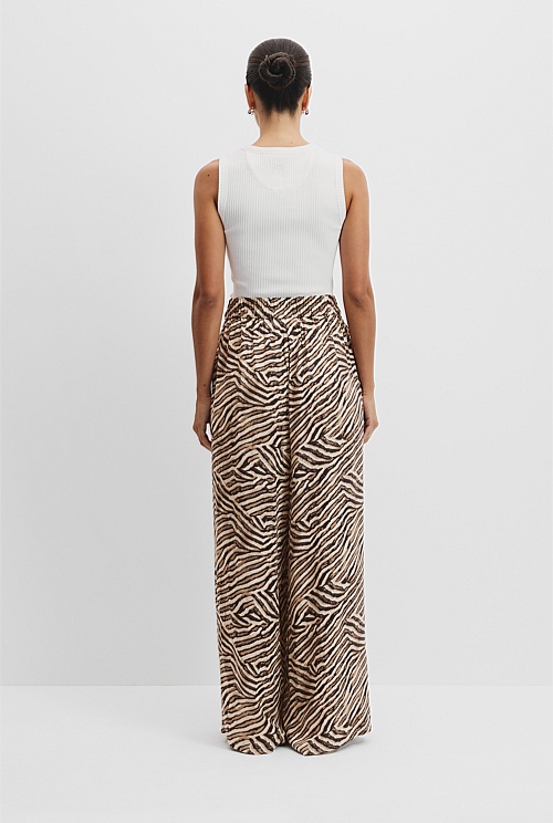 Print Cupro Pull-On Pant