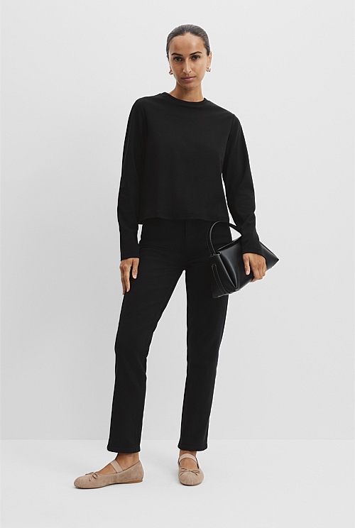 Australian Cotton Long Sleeve Slim Fit T-Shirt