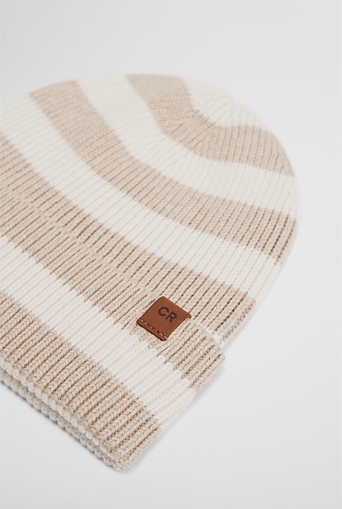Organically Grown Stripe Knit Beanie