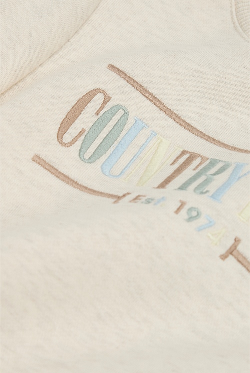 Organically Grown Cotton Logo Oversized Long Sleeve Bodysuit